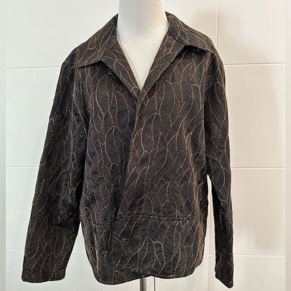 NWT Chico's brown leaf textured blazer Lightweight Jacket - Picture 1 of 4